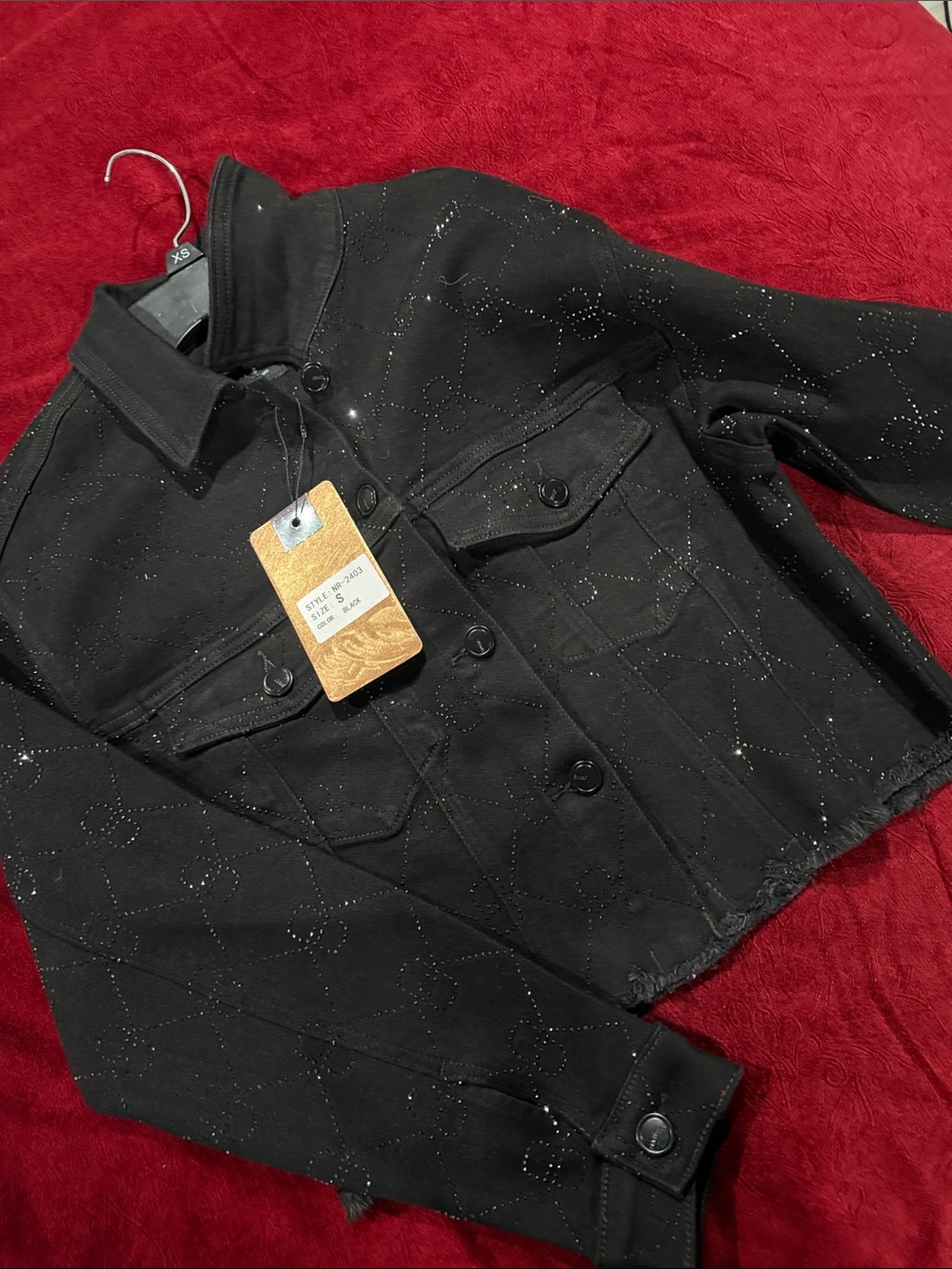 Black Studded Trucker Jacket